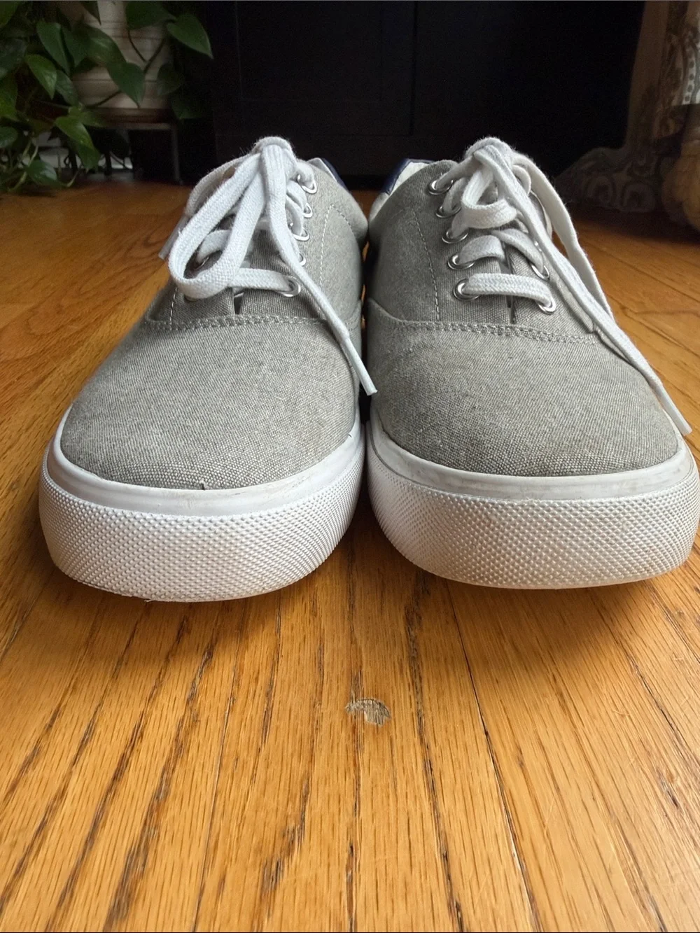 J. Crew Factory lace up canvas sneakers.
